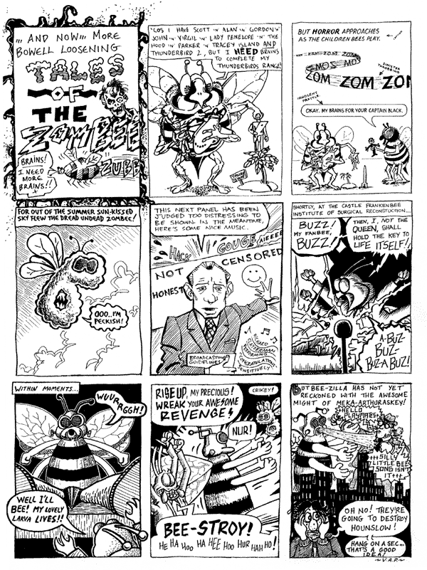 1 Martin Meeks 2 Nigel Lowrey 3 Donald Rooum4 Bob Lynch 5 Andy Roberts 6 Dave Morris7 Matthew Burton? 8 Terry Wiley 9 Vic PrattAll artwork � individual artists. Not to be reproduced without permission